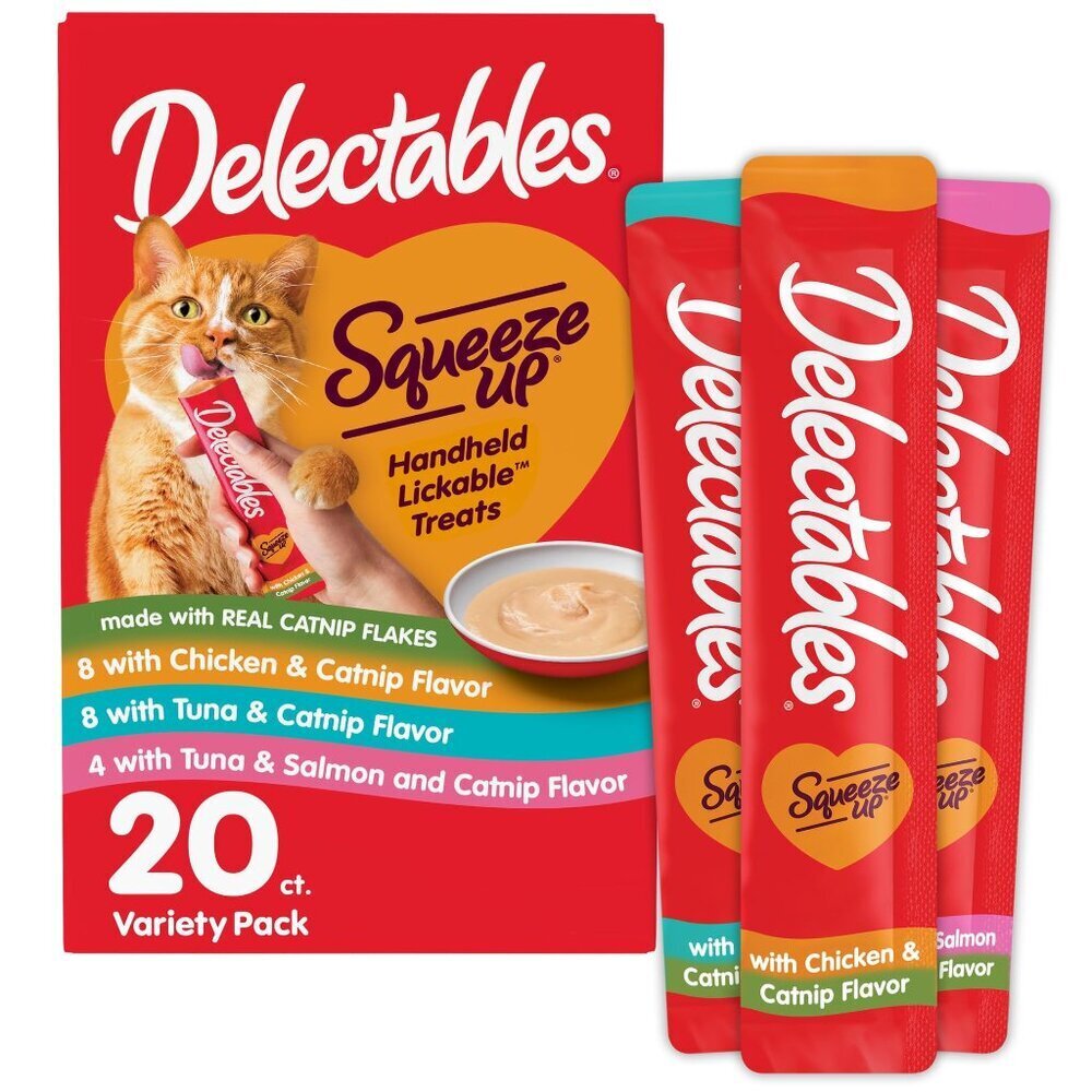 Creamy Catnip Squeeze Treats Grain-Free Interactive Lickable Tubes